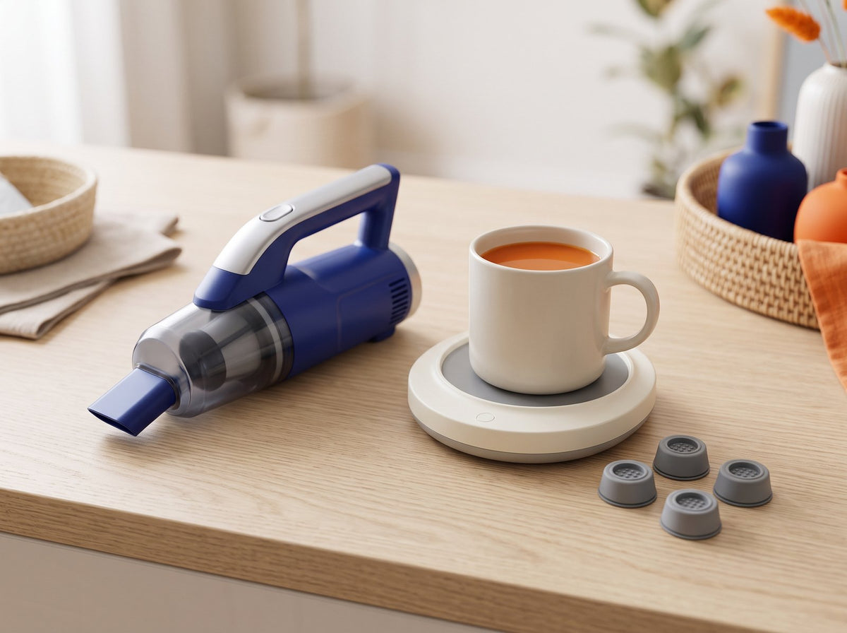 Smart home items from the Winston Supplies range grouped on a light surface