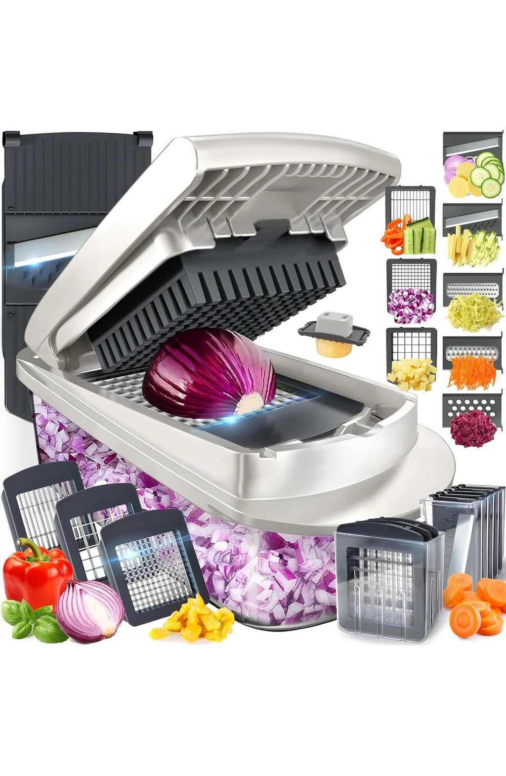 10 in 1 Vegetable Slicer with 8 Blades and Container