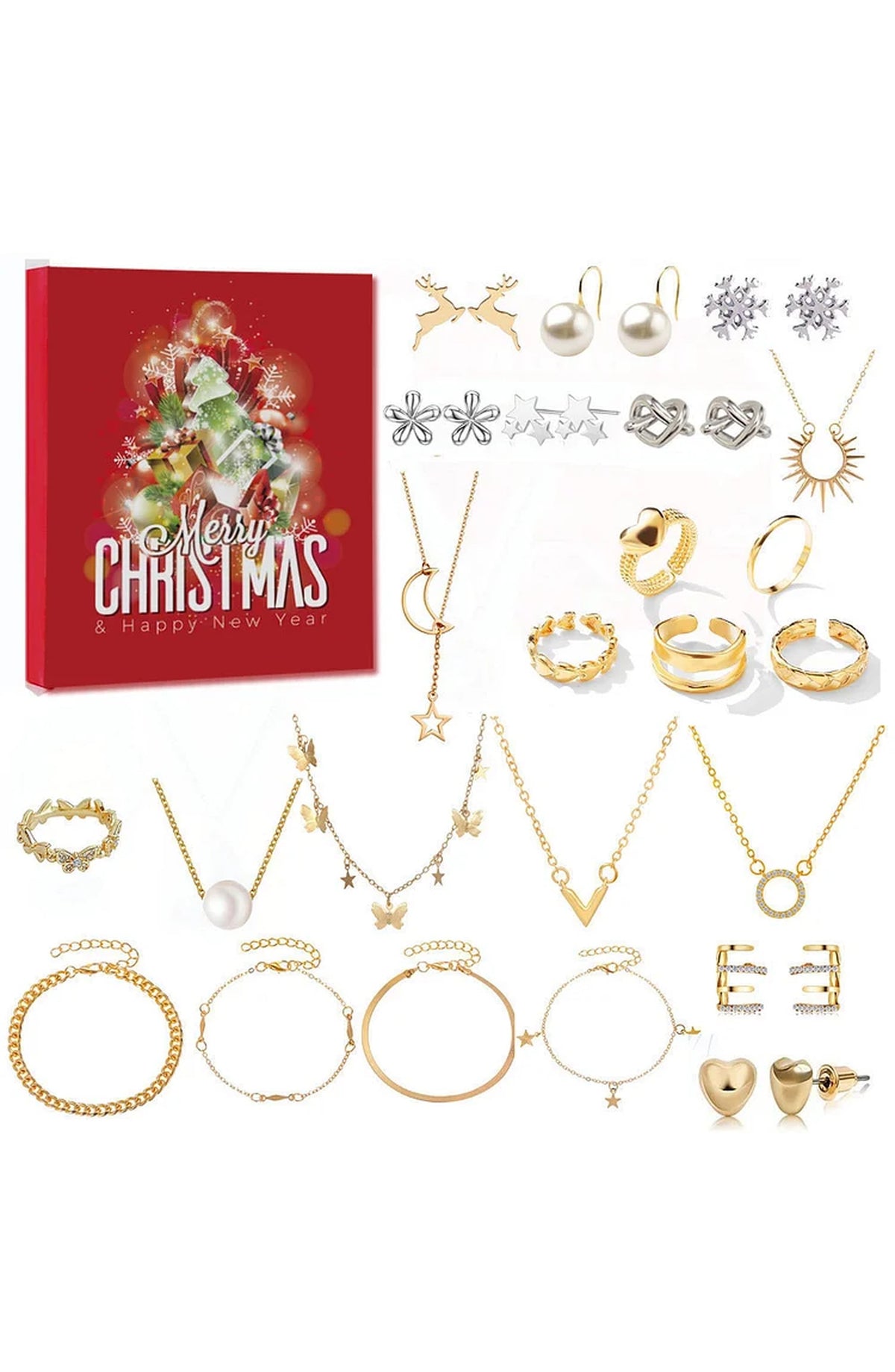 Jewellery Advent Calendar with 24 Pieces