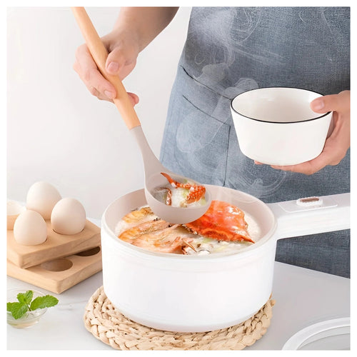 12 Piece Silicone Utensil Set with Bamboo Handles