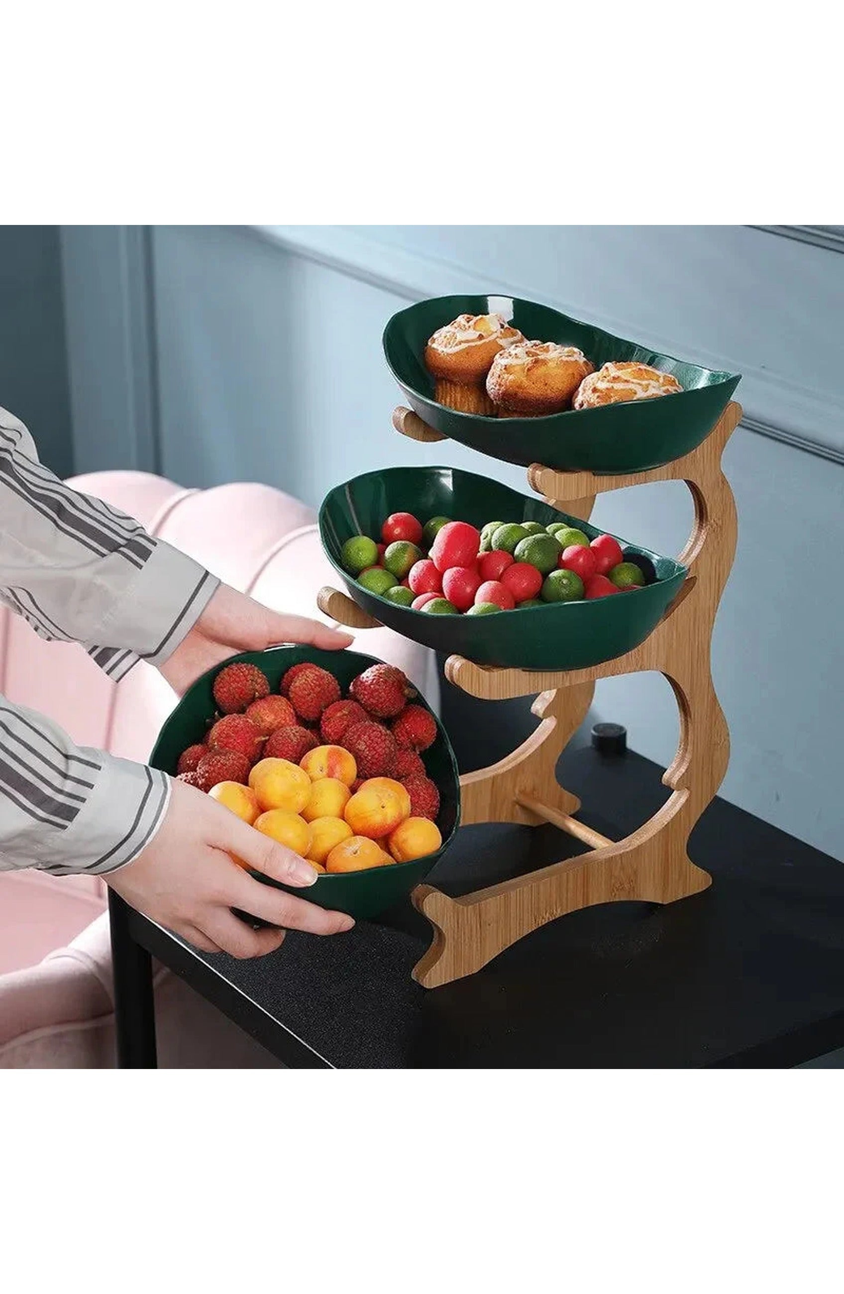 Tiered Fruit Bowl with Removable Dishes and Stand