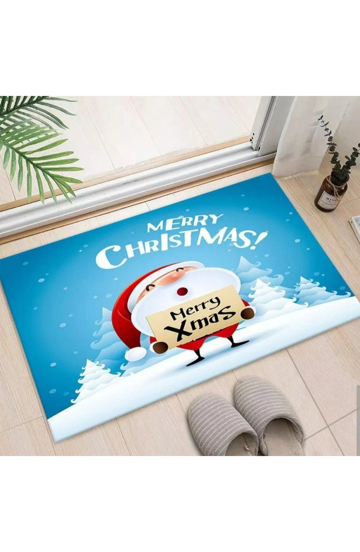 Christmas Door Mat with Santa and Friends