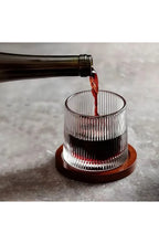 Spinning Whisky Glass with Wooden Coaster