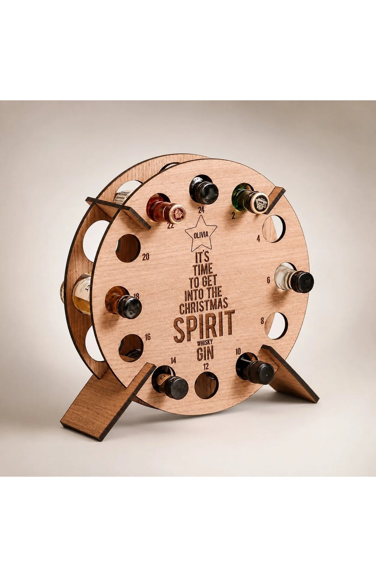 Wooden Bottle Advent Calendar