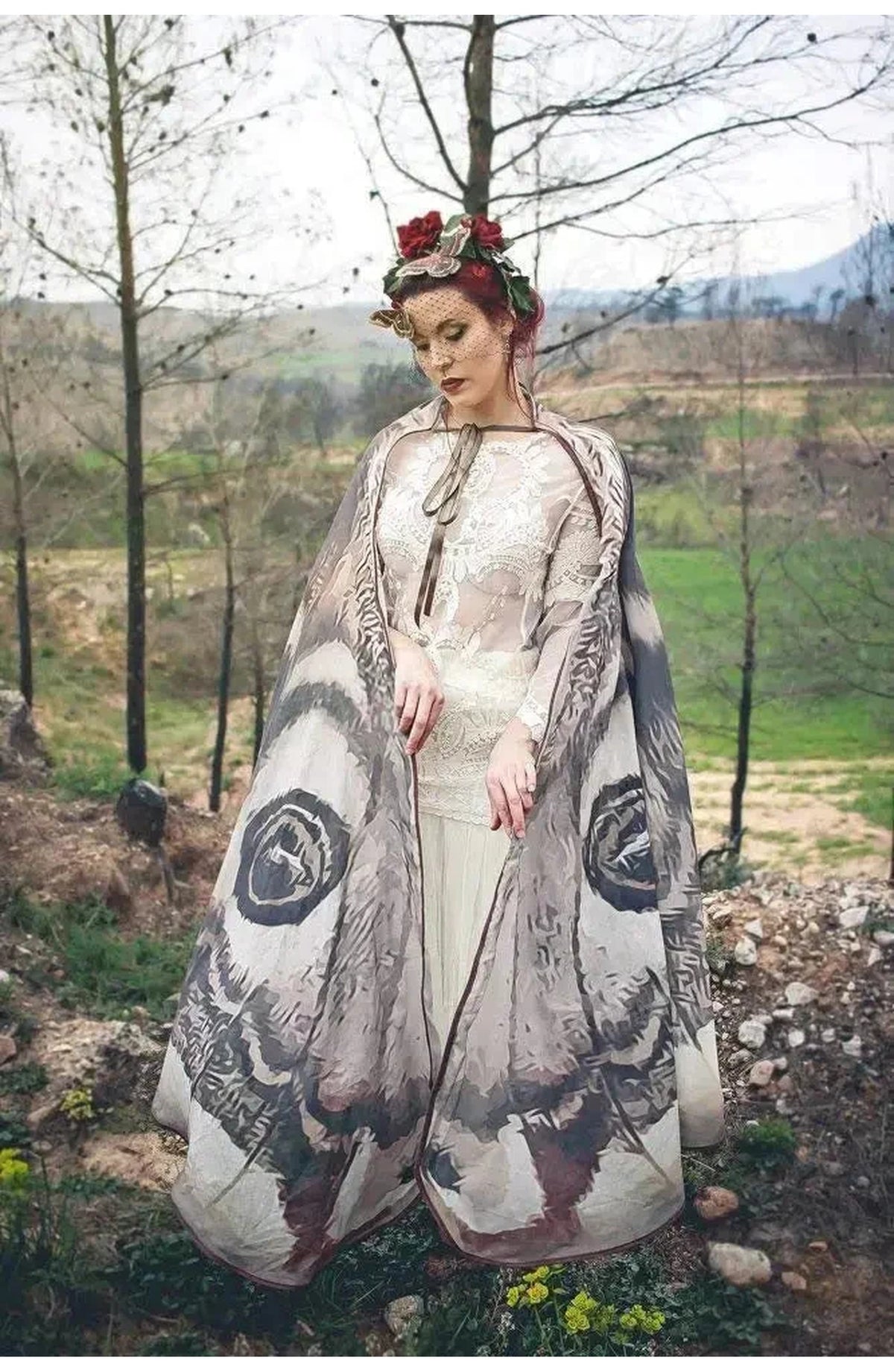 Moth Wing Chiffon Cape