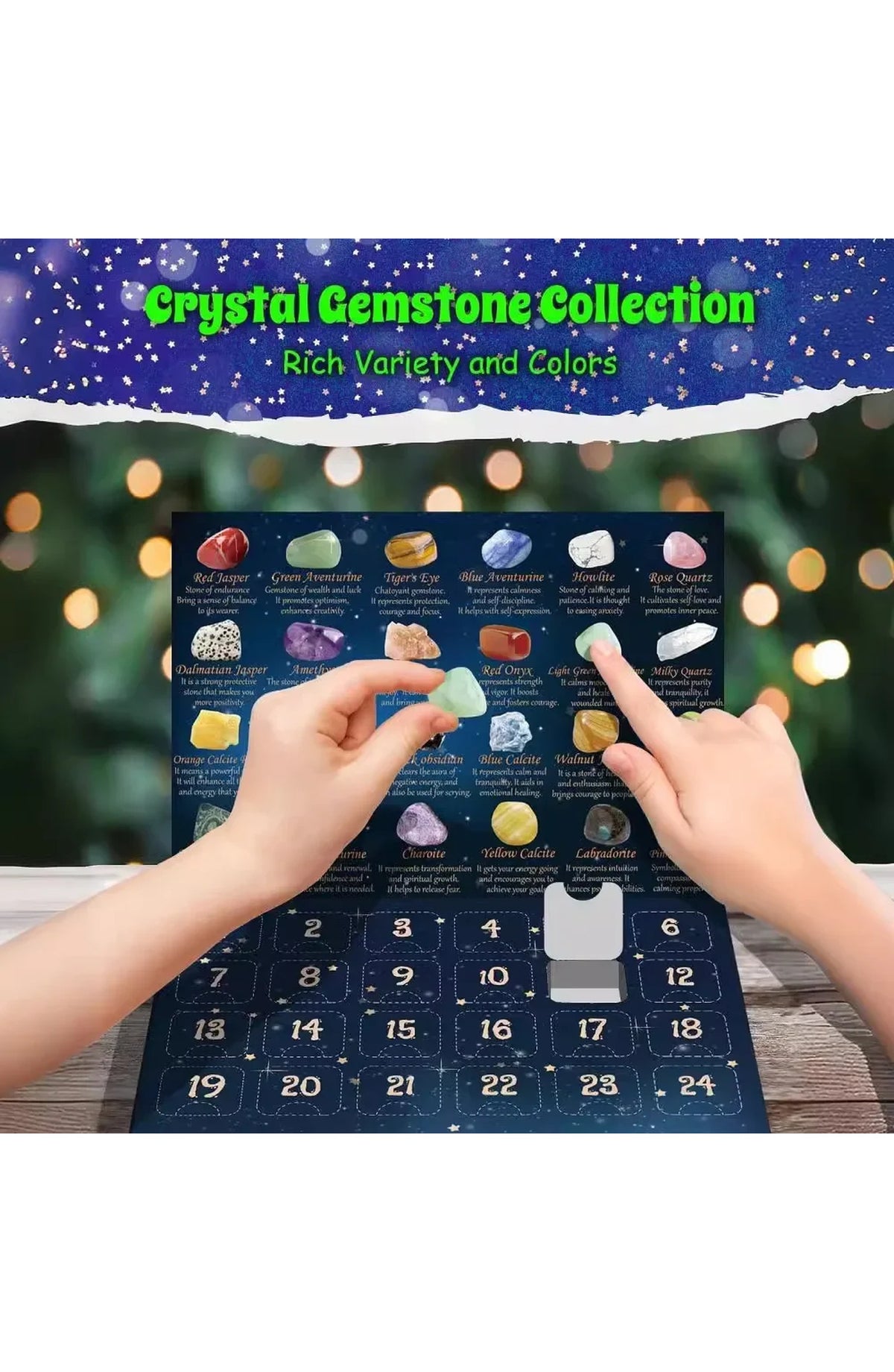 Crystal Advent Calendar with 24 Stones