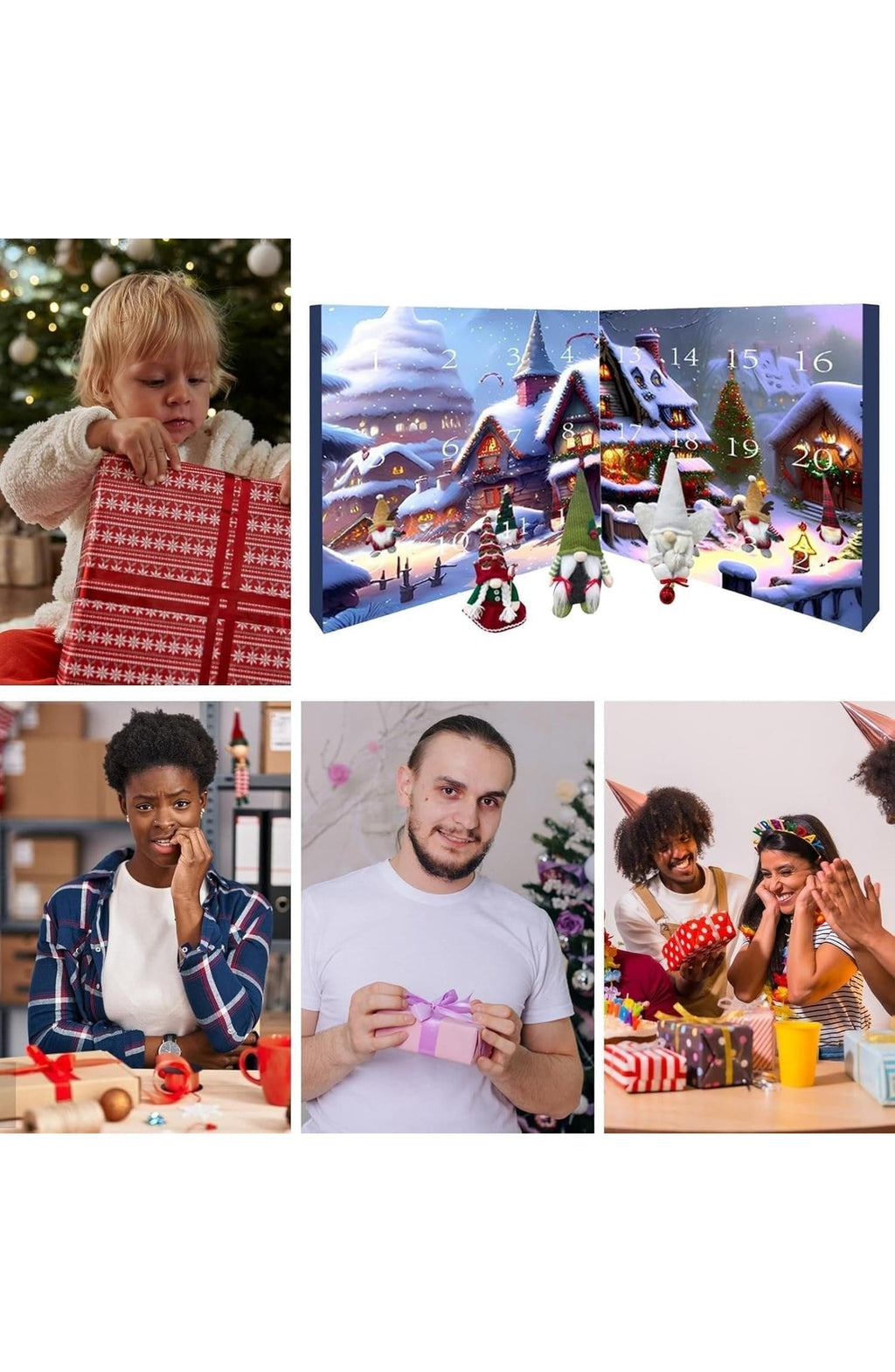 Gnome Advent Calendar with Plush Figures