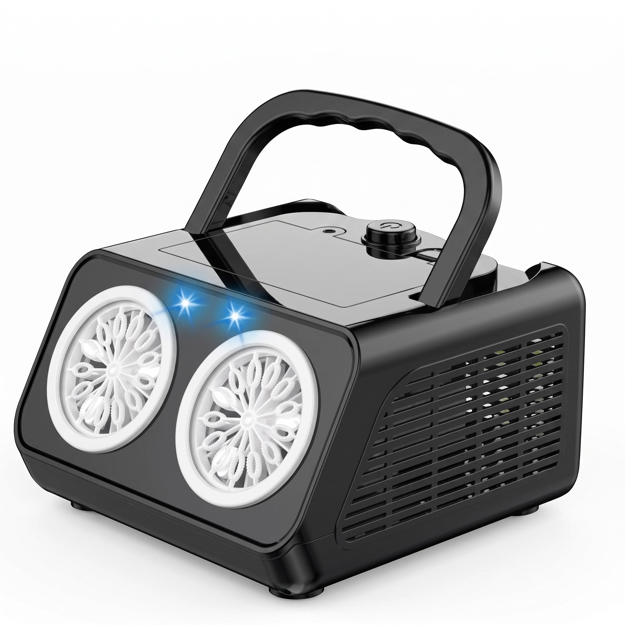 Electric Bubble Machine with Dual Fans and Handle
