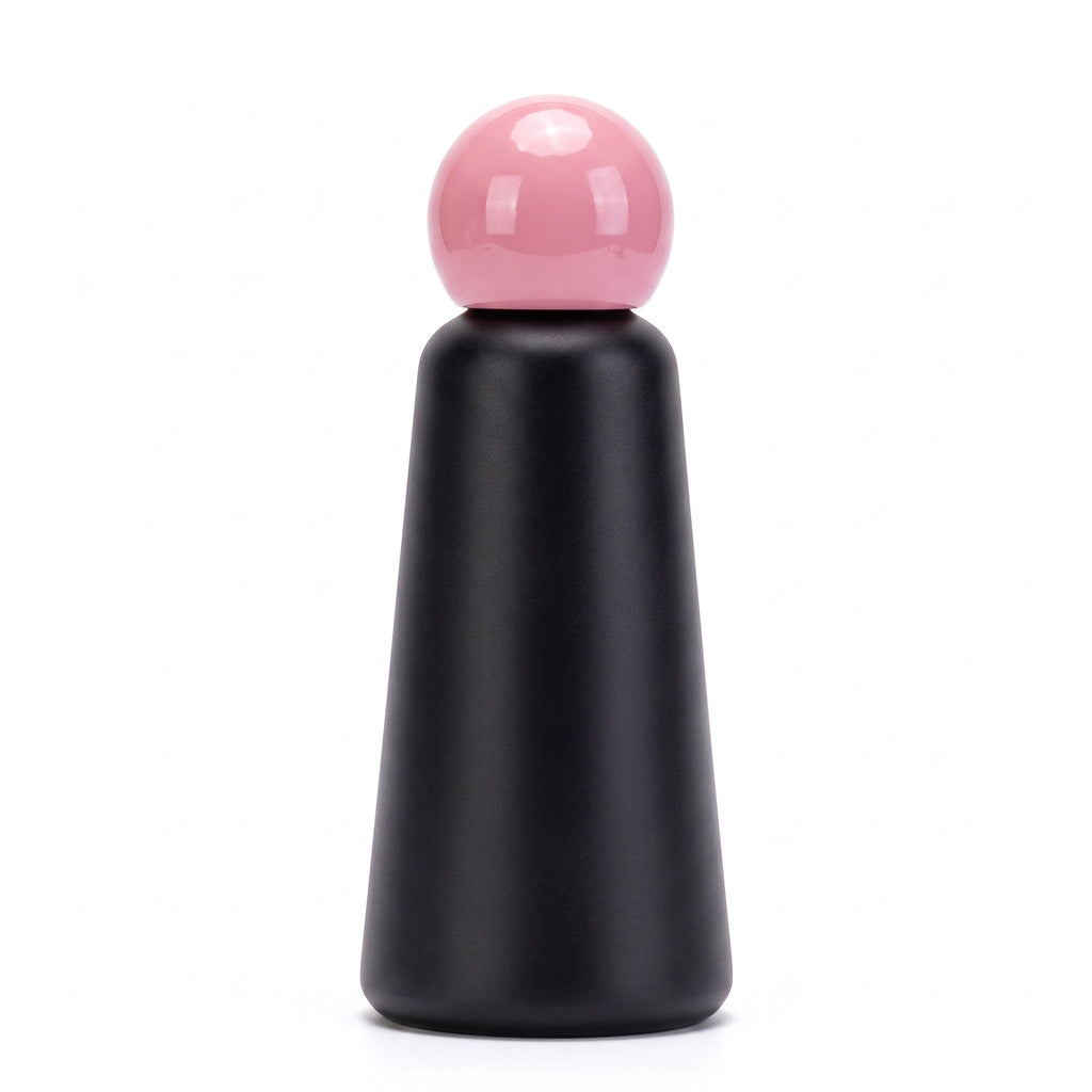 Insulated Steel Water Bottle with Two Tone Finish in Black - Pink