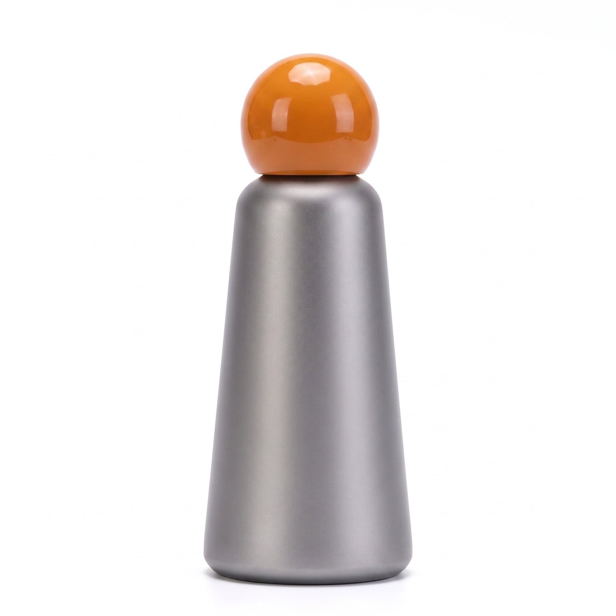 Insulated Steel Water Bottle with Two Tone Finish in Grey - Orange