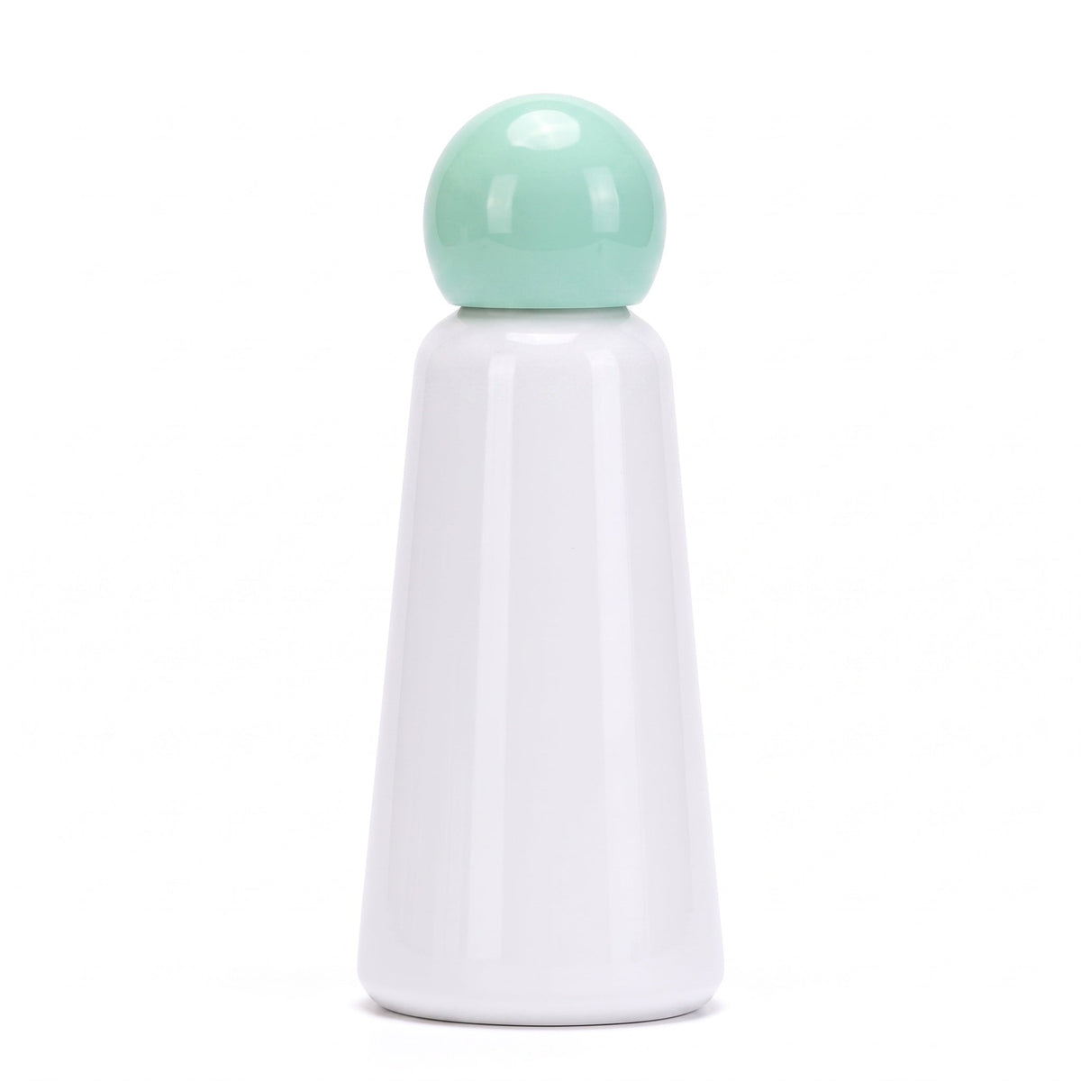 Insulated Steel Water Bottle with Two Tone Finish in White - Green