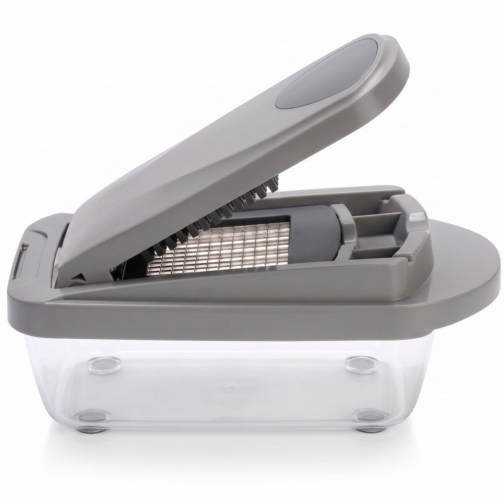 10 in 1 Vegetable Slicer with 8 Blades and Container in Grey