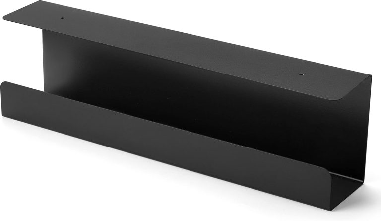 Sturdy Metal Under Desk Cable Management Tray – 16.5 Inch, Black 1 Pack